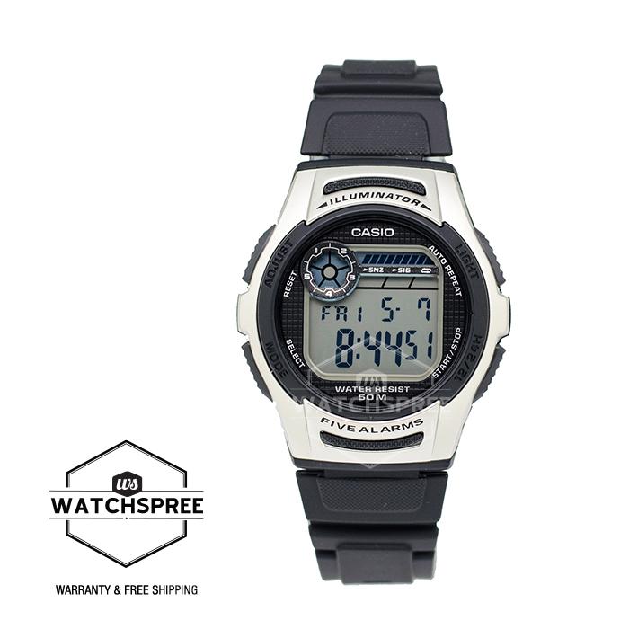Casio Standard Digital Black Resin Strap Watch W213-1A Watchspree