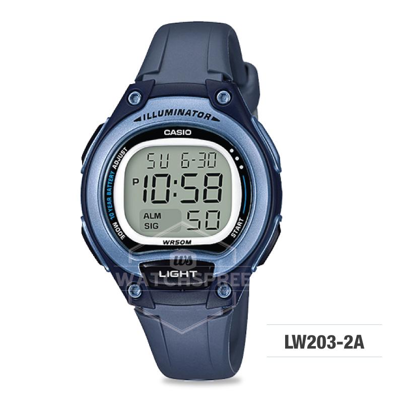 Casio Standard Digital Dark Blue Resin Strap Watch LW203-2A LW-203-2A Watchspree