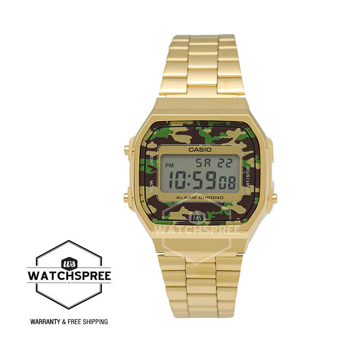 Casio Standard Digital Gold Tone Stainless Steel Watch A168WEGC-3D Watchspree