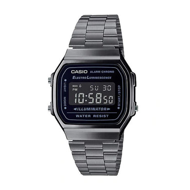 Casio Standard Digital Gray Ion Plated Stainless Steel Band Watch A168WGG-1B Watchspree