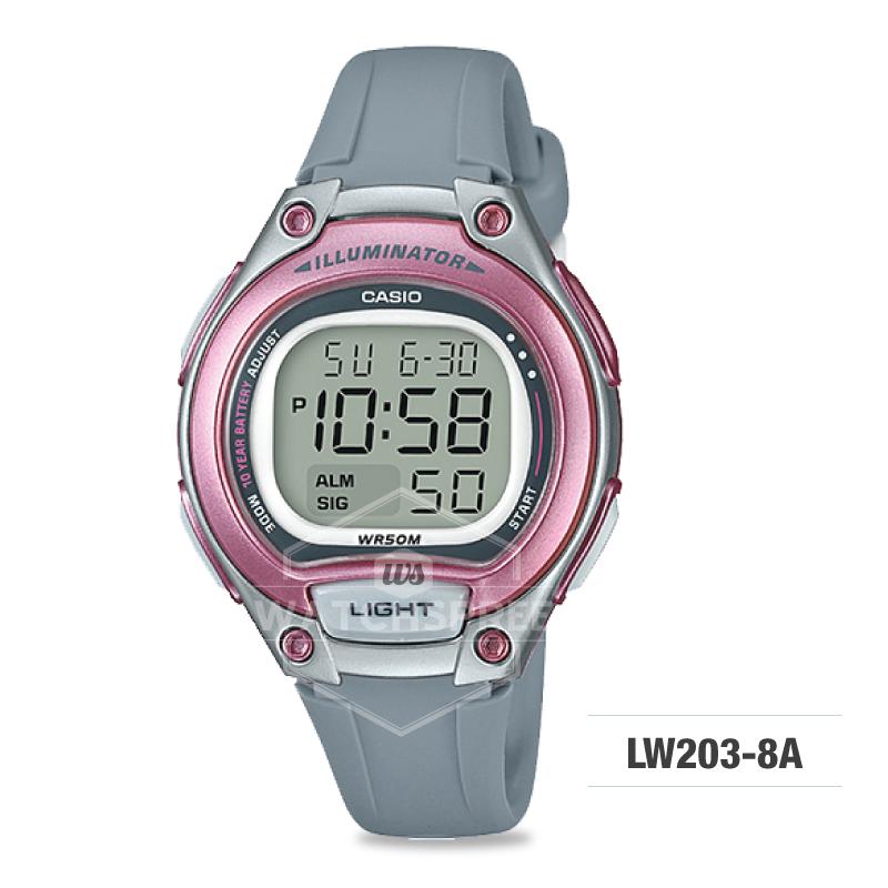 Casio Standard Digital Grey Resin Strap Watch LW203-8A Watchspree