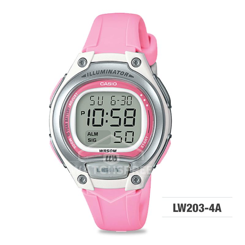 Casio Standard Digital Pink Resin Strap Watch LW203-4A Watchspree