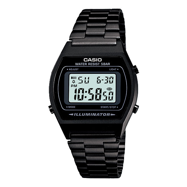 Casio Standard Digital Retro Design Black Ion Plated Band Watch B640WB-1A Watchspree