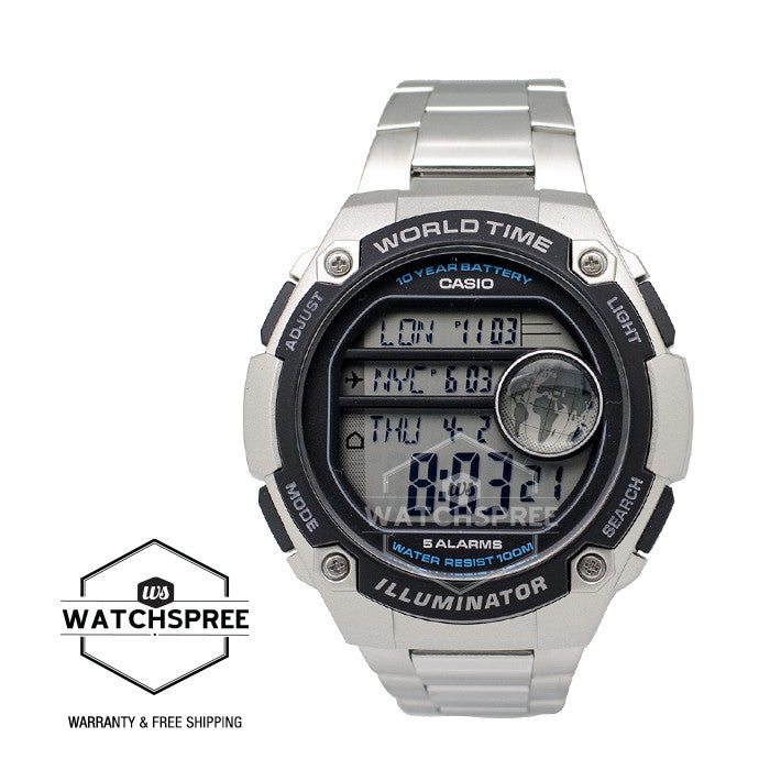 Casio Standard Digital Stainless Steel Band Watch AE3000WD-1A Watchspree