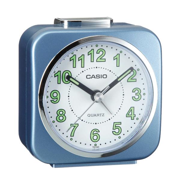 Casio Standard Traveller's Blue Resin Table Clock TQ143-2D TQ143-2 TQ143S-2D Watchspree