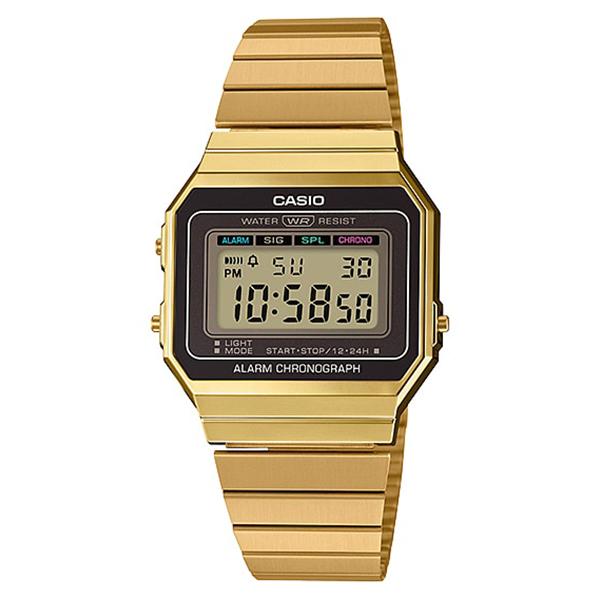 Casio Vintage Standard Digital Gold Ion Plated Stainless Steel Band Watch A700WG-9A Watchspree