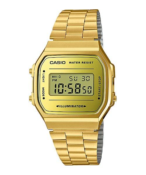 Casio Vintage Standard Digital Gold Stainless Steel Band Watch A168WEGM-9D A168WEGM-9 Watchspree