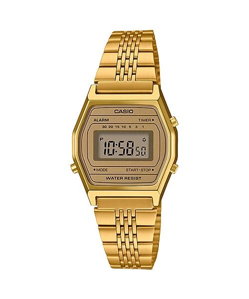 Casio Vintage Standard Digital Gold Tone Stainless Steel Band Watch LA690WGA-9D LA690WGA-9 Watchspree