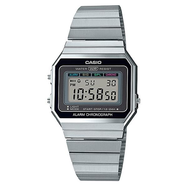 Casio Vintage Standard Digital Silver Stainless Steel Band Watch A700W-1A Watchspree