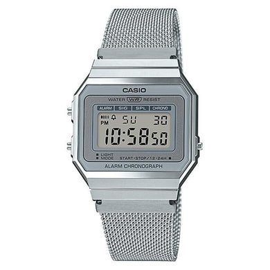 Casio Vintage Standard Digital Silver Stainless Steel Mesh Band Watch A700WM-7A Watchspree