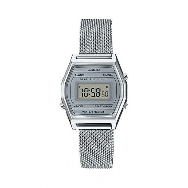 Casio Vintage Standard Digital Silver Stainless Steel Mesh Band Watch LA690WEM-7D LA690WEM-7 Watchspree