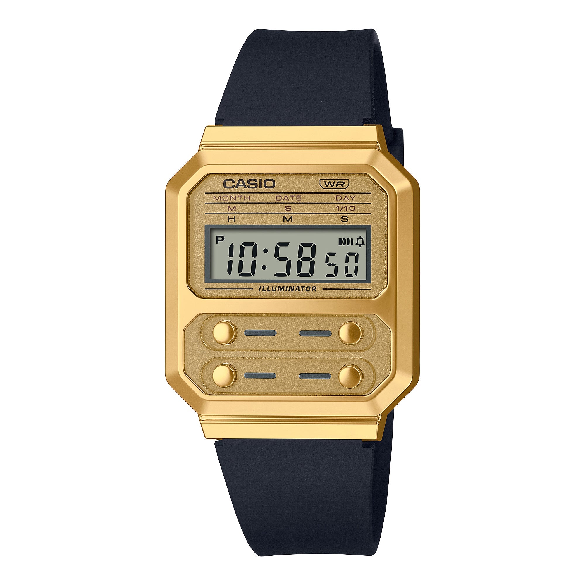 Casio Vintage Style Digital Black Resin Band Watch A100WEFG-9A Watchspree
