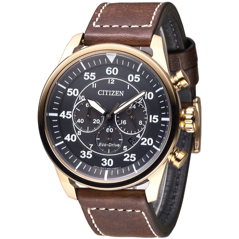 Citizen Men's Eco-Drive Brown Leather Strap Watch CA4213-26L Watchspree