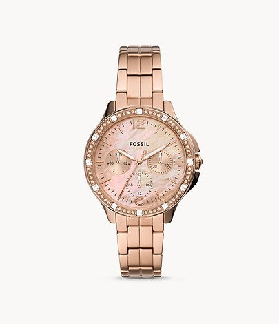 Fossil Ladies' Finley Multifunction Rose Gold Tone Stainless Steel Watch ES4787 Watchspree