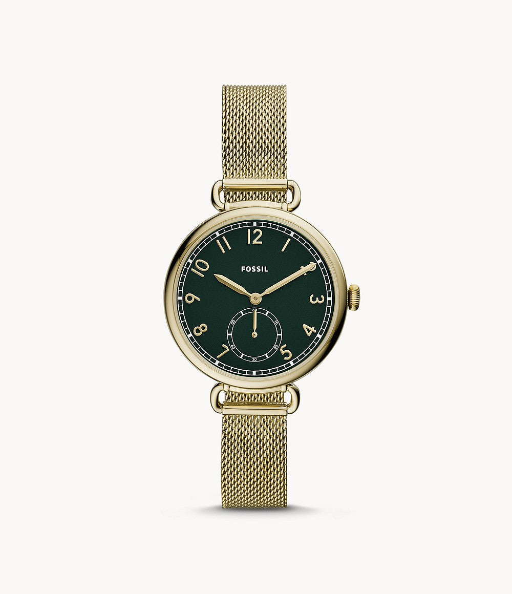 Fossil Ladies' Josey Three-Hand Gold Tone Stainless Steel Watch ES4886 Watchspree