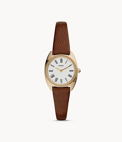 Fossil Ladies' Jude Mini Two Hand Brown Leather Watch ES4803 Watchspree