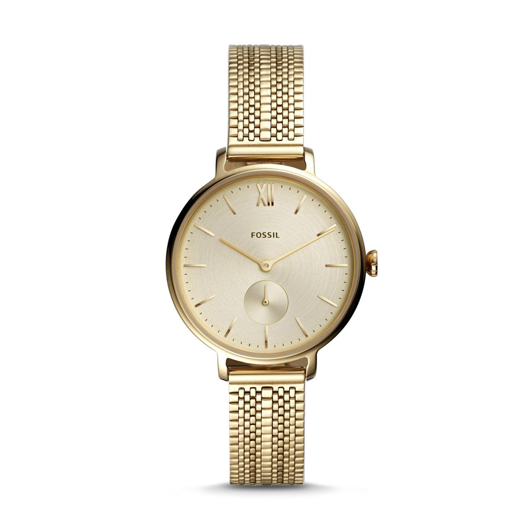 Fossil Ladies' Kayla Three-Hand Gold-Tone Stainless Steel Watch ES4667 Watchspree