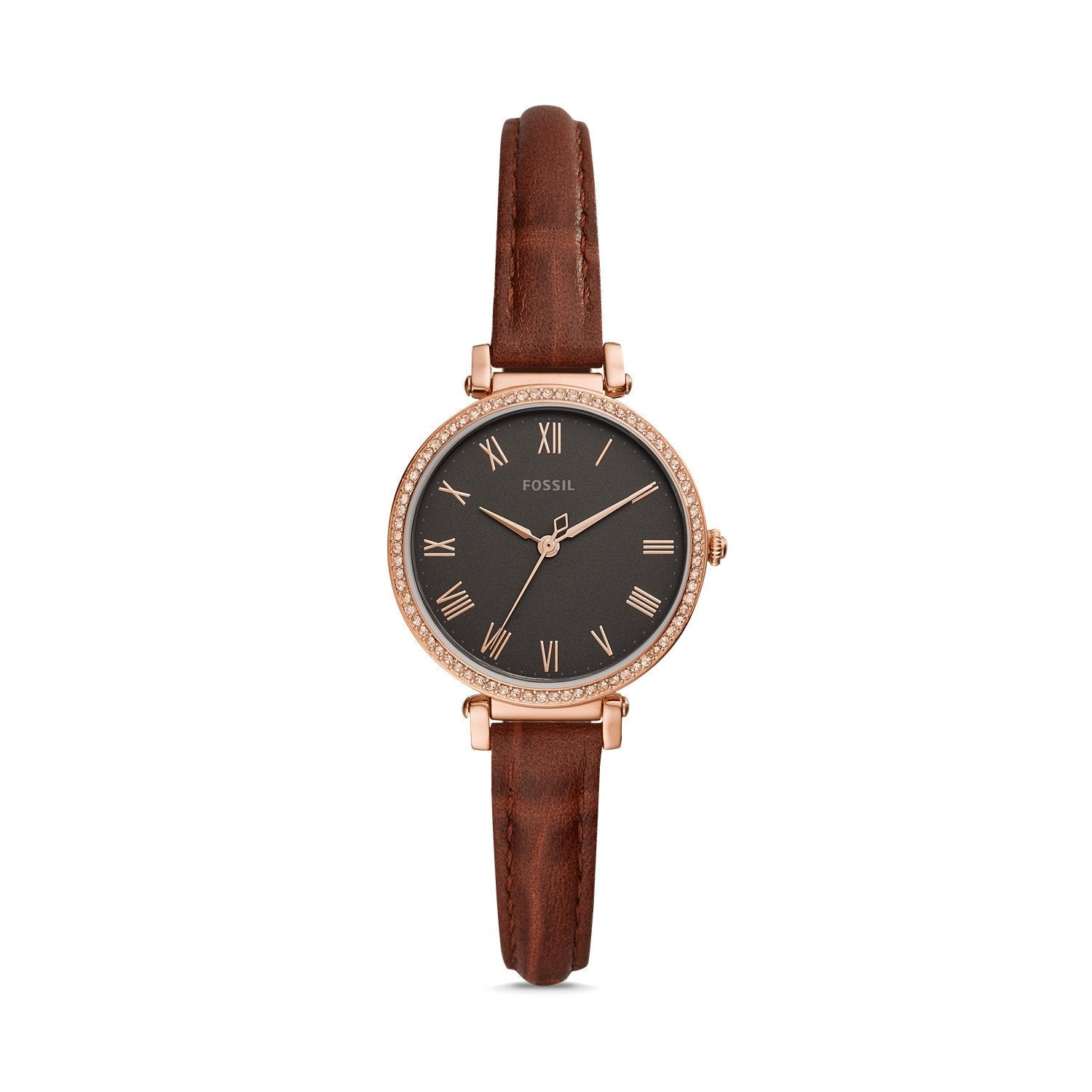 Fossil Ladies' KinseyThree-Hand Brown Leather Watch ES4682 Watchspree