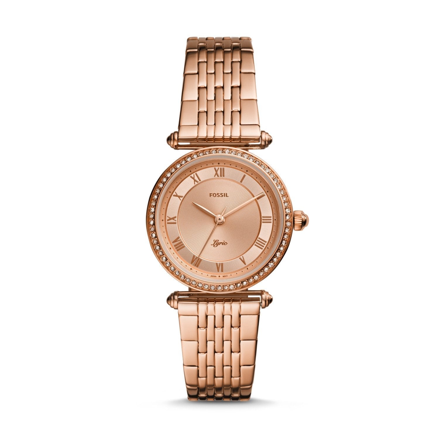 Fossil Ladies' Lyric Three-Hand Rose Gold-Tone Stainless Steel Watch ES4711 Watchspree