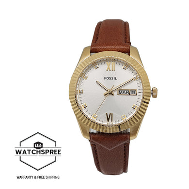 Fossil Ladies' Scarlette Three-Hand Day-Date Tan Eco Leather Watch ES5184 Watchspree