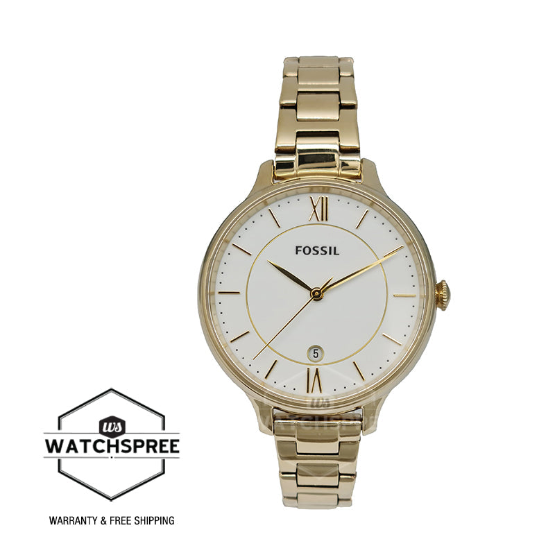 Fossil Ladies' Winnie Three-Hand Gold Tone Stainless Steel Watch ES4876 Watchspree