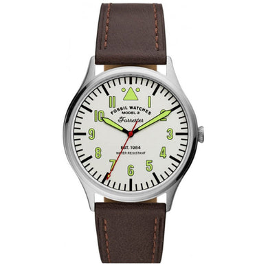 Fossil Men's  Forrester Three-Hand Brown Leather Watch FS5610 Watchspree