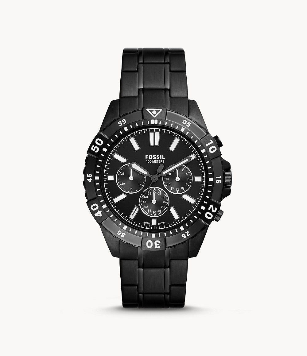 Fossil Men's Garrett Chronograph Black Stainless Steel Watch FS5773 Watchspree