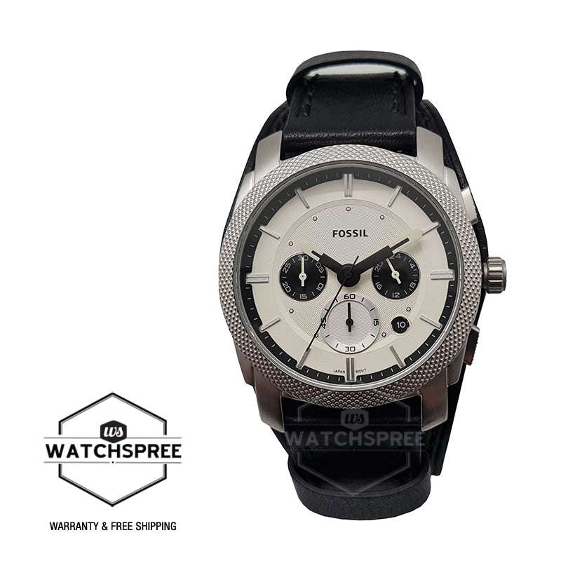 Fossil Men's Machine Chronograph Black Eco Leather Watch FS5921 Watchspree