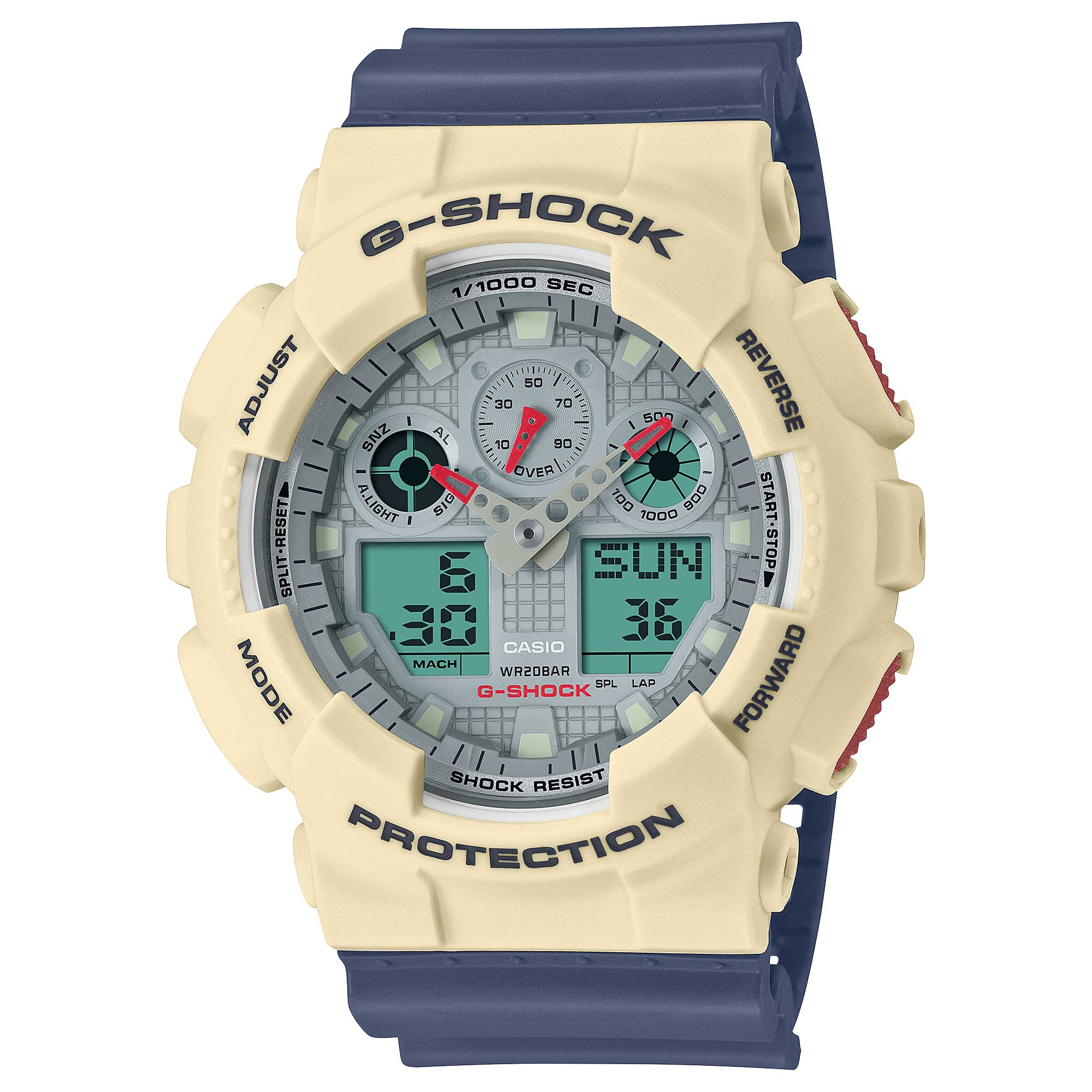 Casio G-Shock GA-100 Lineup Retro Fashion Series Watch GA100PC-7A2 GA-100PC-7A2