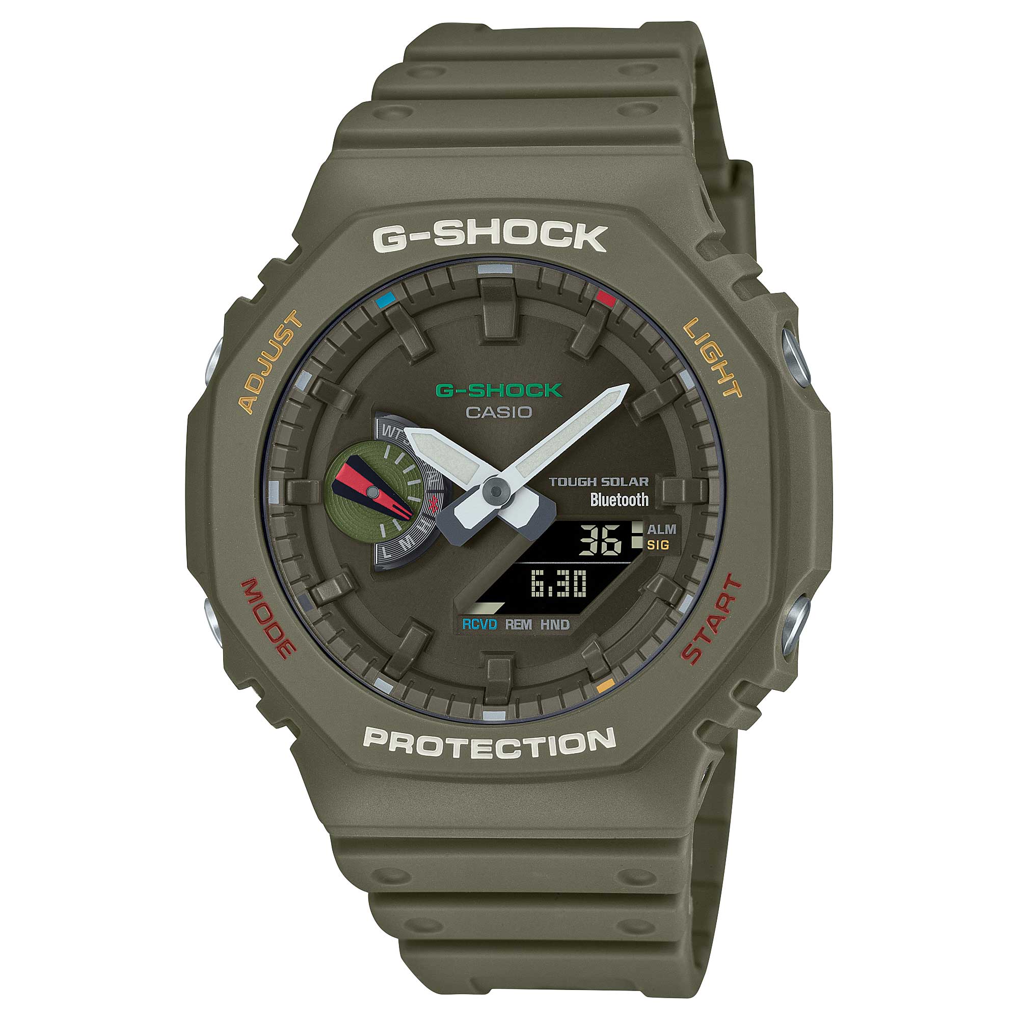 Casio G-Shock GA-2100 Lineup Carbon Core Guard Structure Bluetooth¨ Solar Powered Watch GAB2100FC-3A GA-B2100FC-3A