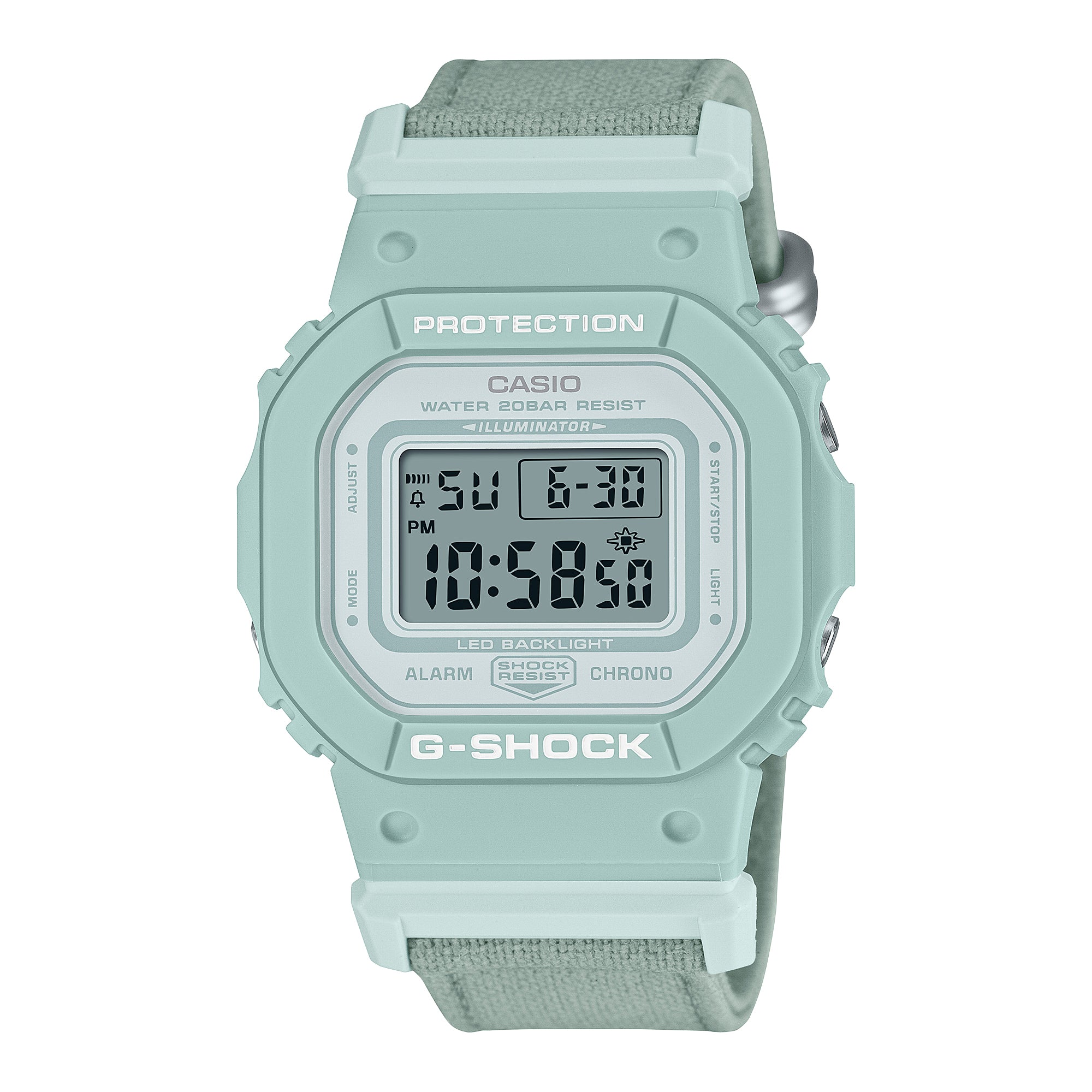 Casio G-Shock for Ladies' Blue Grey TRUECOTTON Cloth Band Watch GMDS5600CT-3D