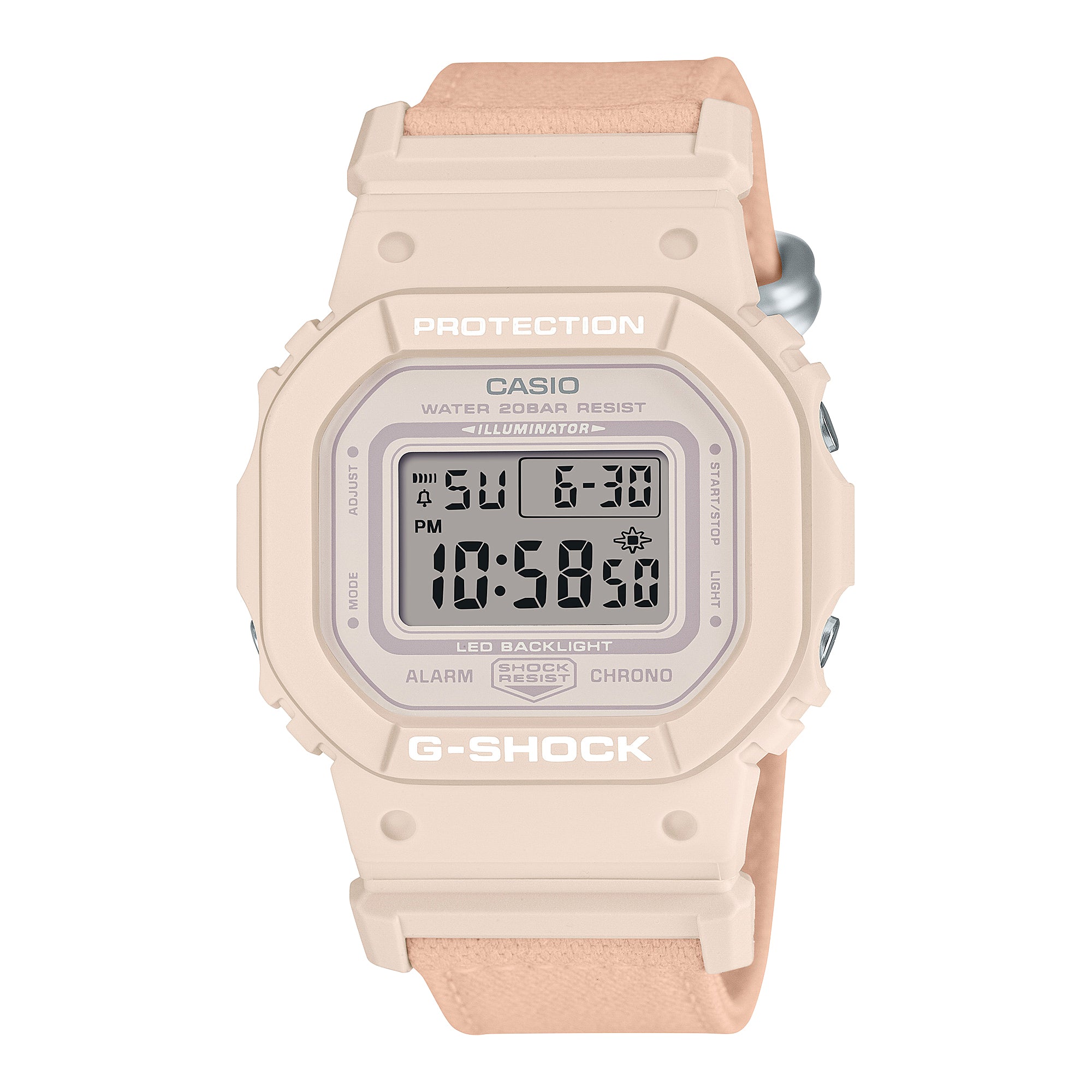 Casio G-Shock for Ladies' Pearl Pink TRUECOTTON Cloth Band Watch GMDS5600CT-4D