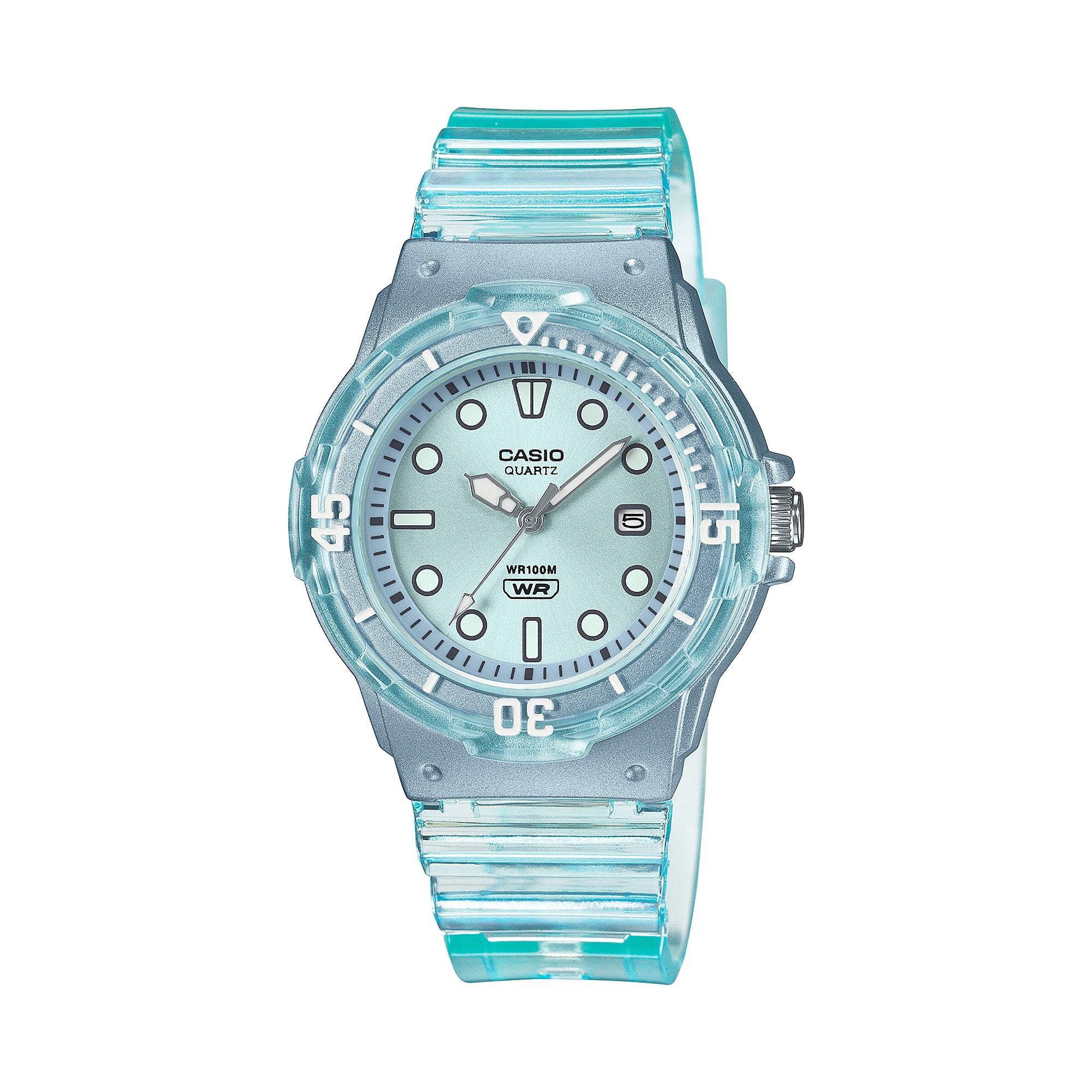 Casio Analog Pop Series Translucent Blue Resin Band Watch LRW200HS-2E LRW-200HS-2E [Kids]