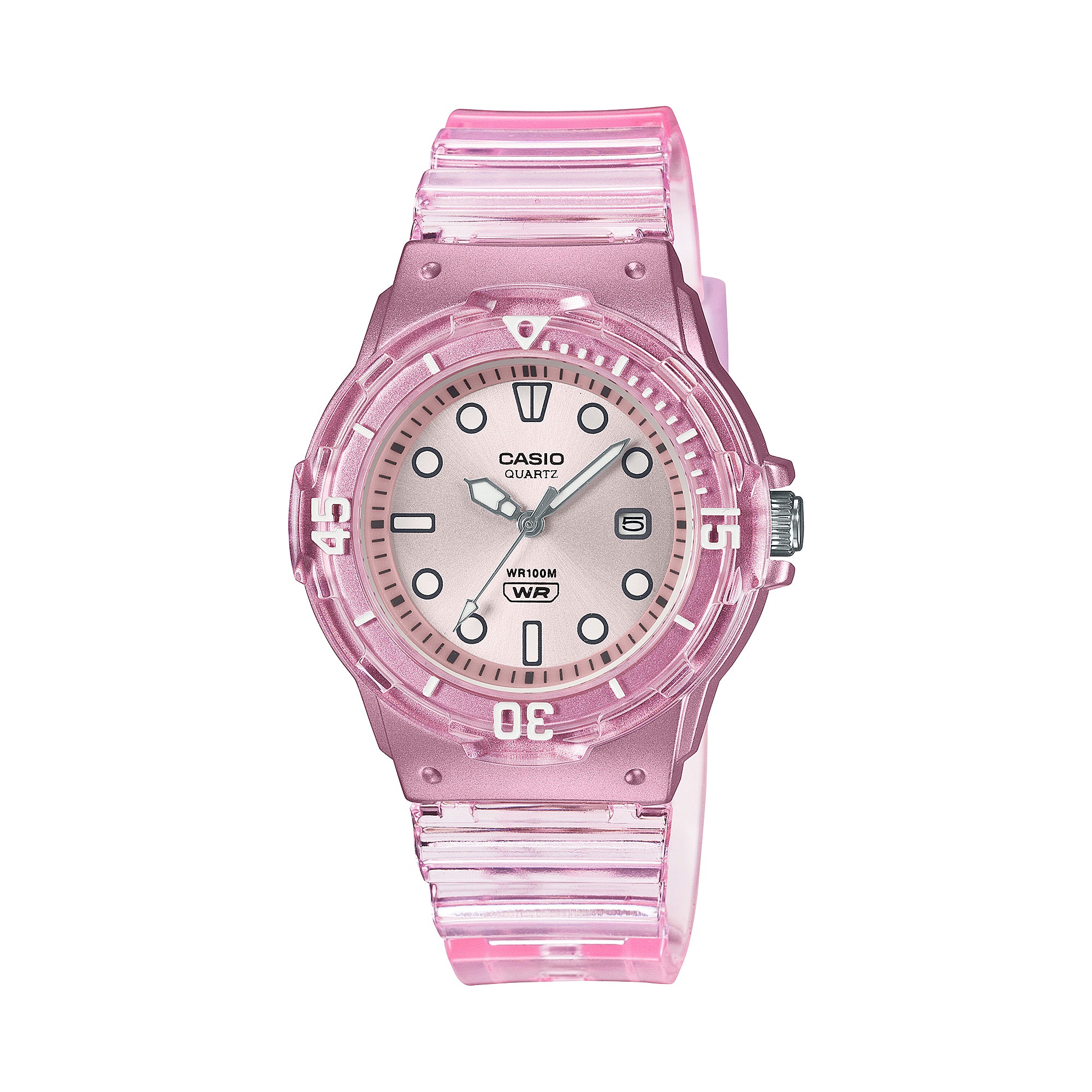 Casio Analog Pop Series Translucent Pink Resin Band Watch LRW200HS-4E LRW-200HS-4E [Kids]