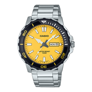 Casio Men's Analog Sporty Stainless Steel Band Watch MTD125D-9A MTD-125D-9A