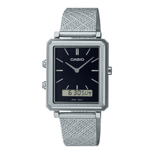 Load image into Gallery viewer, Casio Men&#39;s Analog-Digital Dual Time Stainless Steel Mesh Band Watch MTPB205M-1E MTP-B205M-1E
