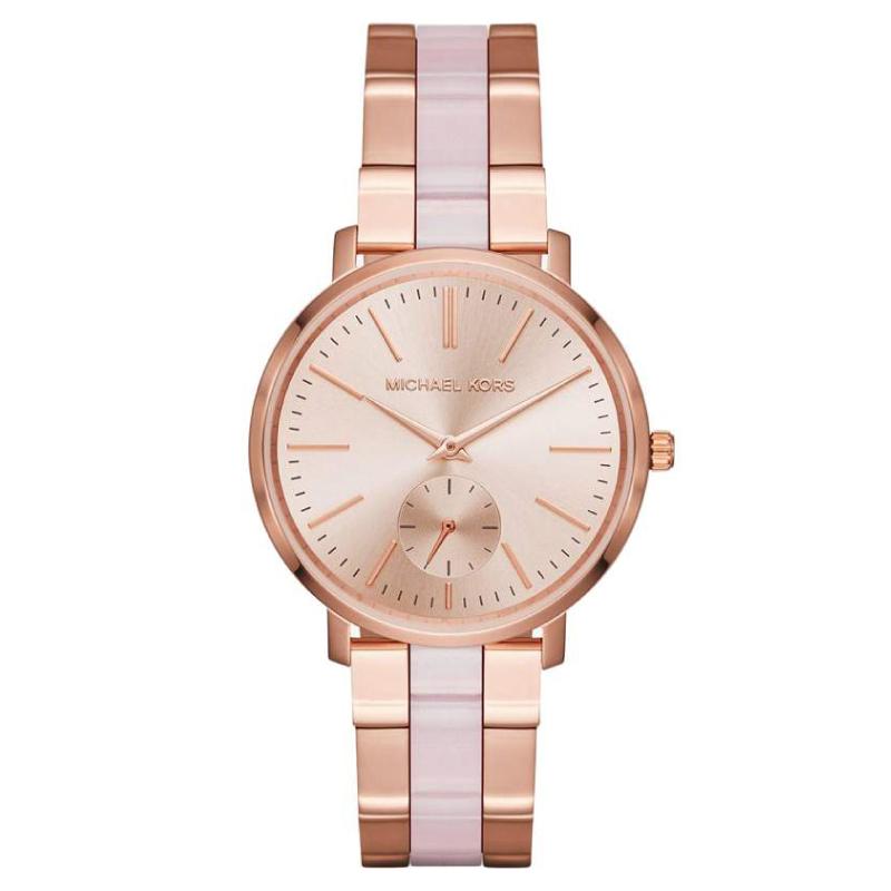 Mk3601 Michael Kors Ladies' Jaryn Rose Gold-Tone and Acetate Watch MK3661 ...