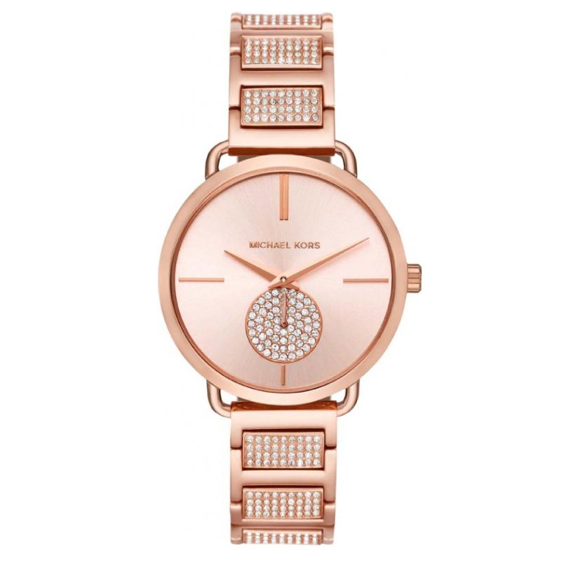 Michael Kors Ladies' Portia Crystal Rose Gold Dial Watch MK3853 Watchspree