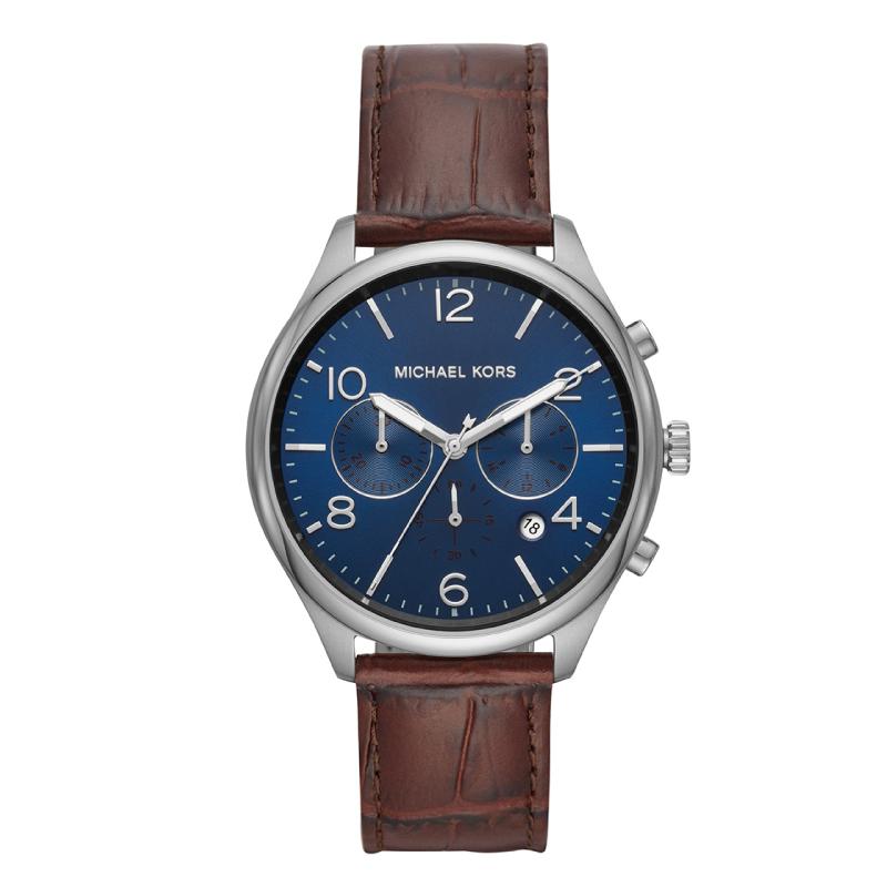 Michael Kors Men's Merrick Chronograph Brown Leather Watch MK8636 Watchspree