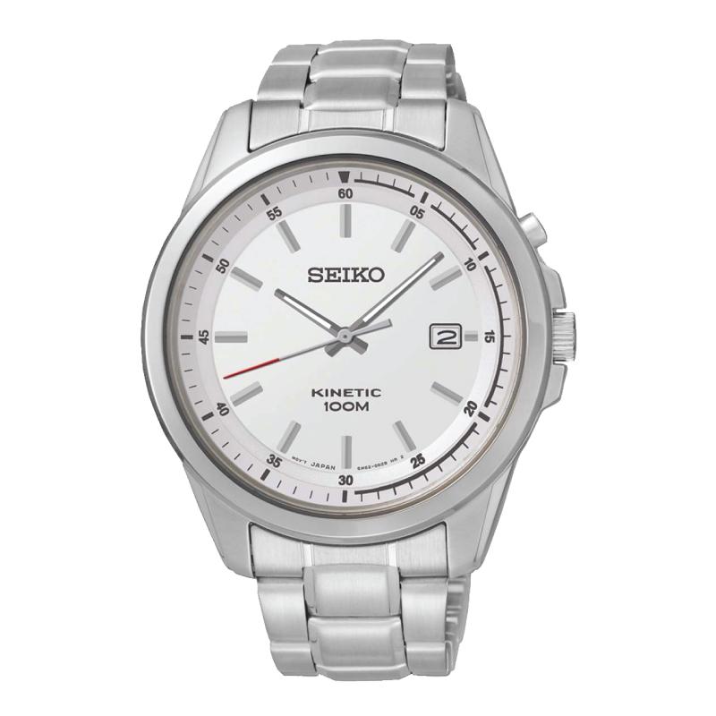 Seiko Men's Kinetic Silver Stainless Steel Watch SKA673P1