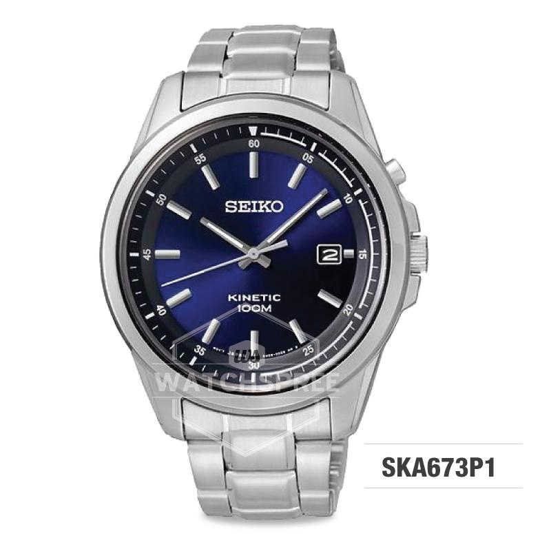 Seiko Men's Kinetic Silver Stainless Steel Watch SKA675P1