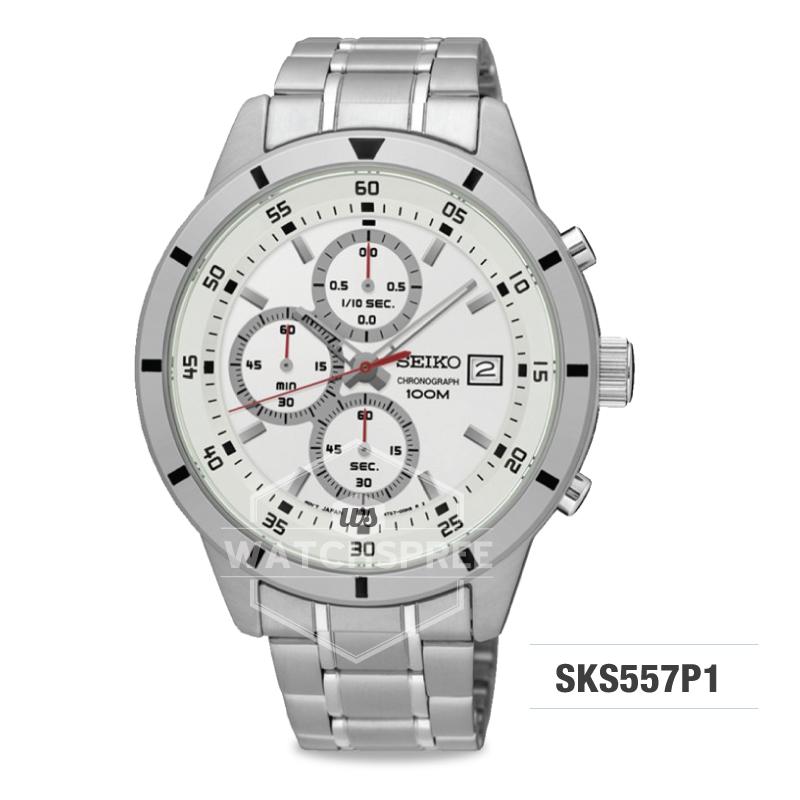 Seiko Chronograph Silver Stainless Steel Band Watch SKS557P1