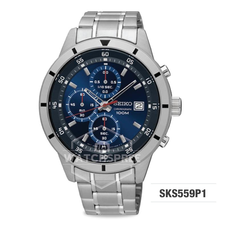 Seiko Chronograph Silver Stainless Steel Band Watch SKS559P1