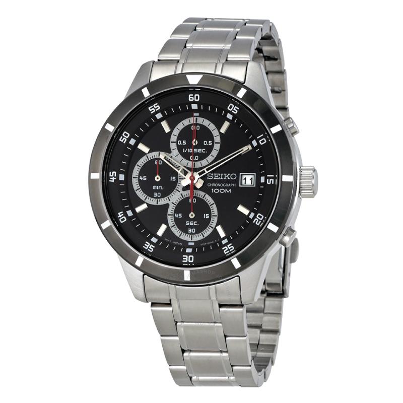 Seiko Chronograph Silver Stainless Steel Band Watch SKS569P1