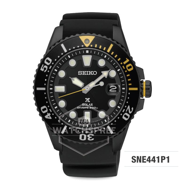 Seiko Prospex Solar Air Diver's Series Automatic Black Urethane Strap Watch SNE441P1