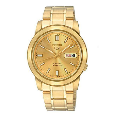 Seiko 5 Automatic Gold-Tone Stainless Steel Band Watch SNKK20K1