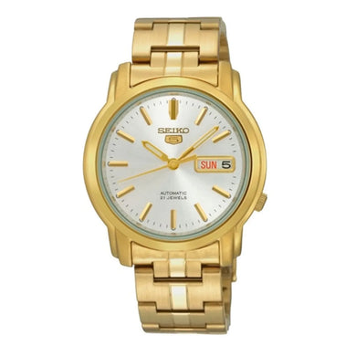 Seiko 5 Automatic Gold-Tone Stainless Steel Band Watch SNKK74K1