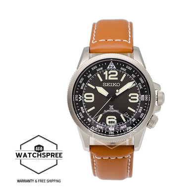 Seiko Prospex Land Series Automatic Brown Leather Strap Watch SRPA75K1