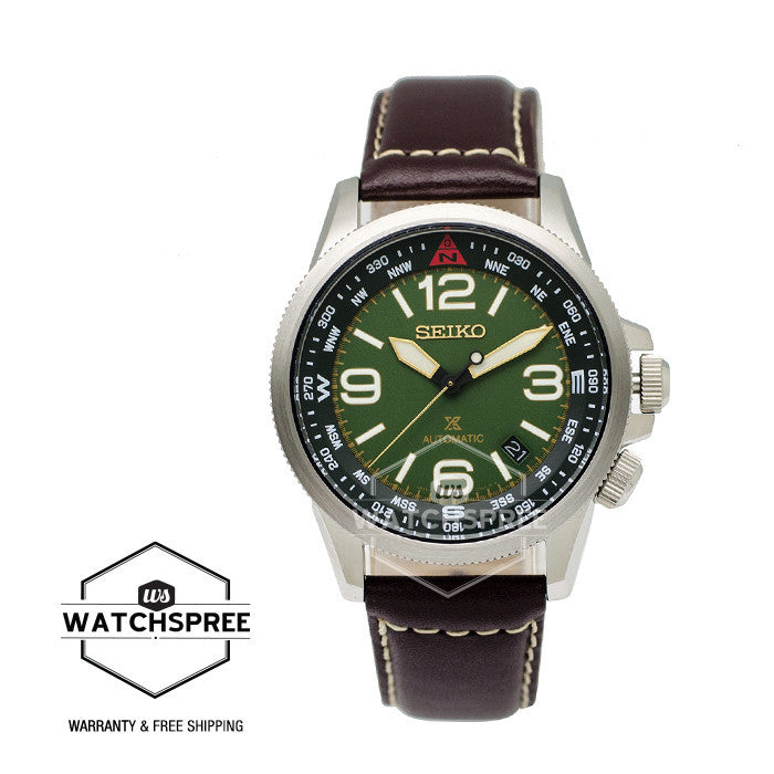 Seiko Prospex Land Series Automatic Dark Brown Leather Strap Watch SRPA77K1