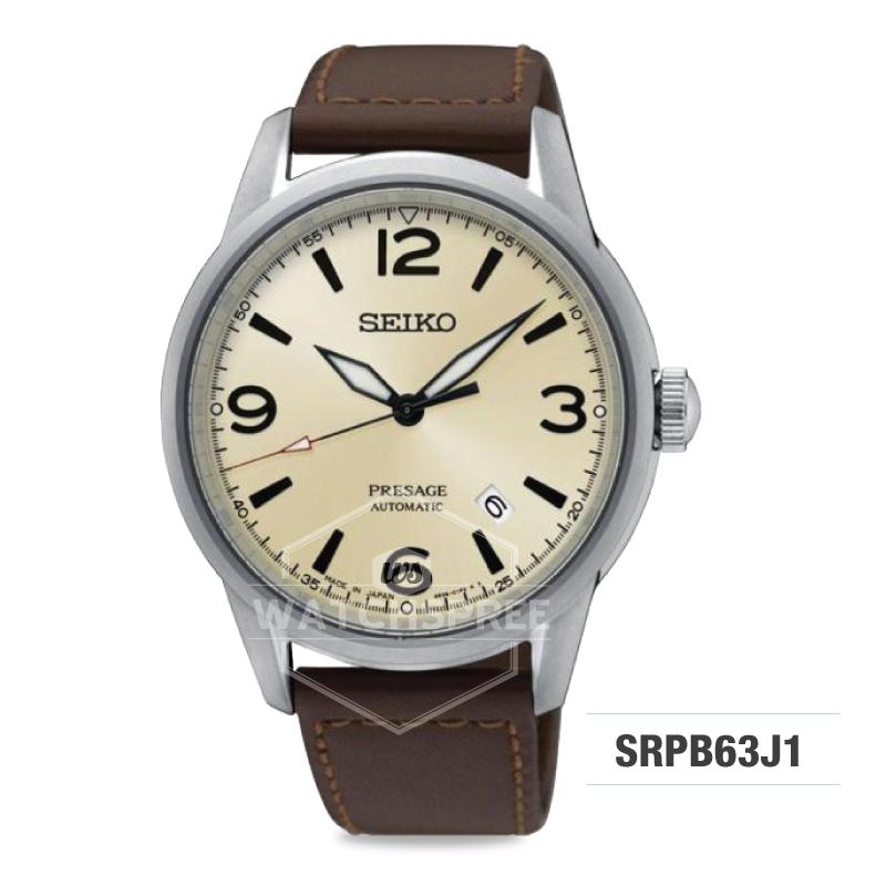 Seiko Presage (Japan Made) Automatic Brown Leather Strap Watch SRPB63J1